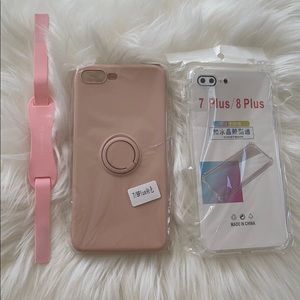 iPhone 7 Plus/8 Plus Clear and Pink Case